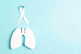 Cancer ribbon colors represent various types of cancer, like childhood and breast cancer. White Lung Cancer Awareness Ribbon And Lung Symbol On Blue Background Stock Photo Picture And Royalty Free Image Image 131140065
