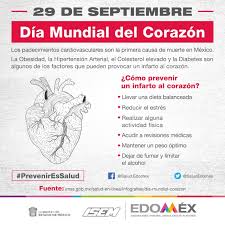 Secretaría de Salud del Estado de México - 29 de septiembre. Día Mundial  del Corazón ❤️ Te compartimos algunas medidas que te ayudarán a prevenir un  infarto al corazón. #PrevenirEsSalud | Facebook