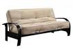 Mali Flex Multi-Position Futon with Coal Pewter Cushions, Silver