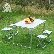 The right folding table set can significantly enhance the look and function of your commercial space, restaurant, church, school, patio or other venue. Outdoor Furniture Adjustable Height Designs Foldable Dining Tables Chair Sets Aluminum Portable Folding Camping Table Buy Camping Table Product On Alibaba Com