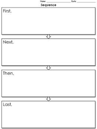 sequence graphic organizer flow chart 4 with transition words full page