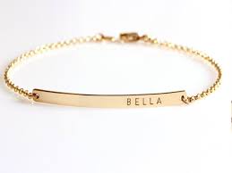 Shop classic gold bracelets for a beautifully traditional look at zales. Personalized Gift For Mom Custom Name Bracelet Dainty Etsy Gold Bar Bracelet Engraved Bracelet Bar Bracelets