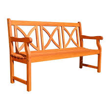 Vifah Balthazar 22 In W X 57 In L Eucalyptus Patio Bench Lowes Com Wood Bench Outdoor Affordable Outdoor Furniture Wrought Iron Patio Furniture
