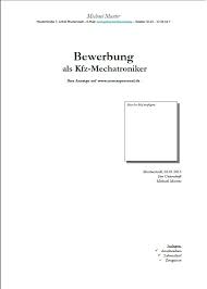 13 Bewerbung Fur Kfz Mechatroniker Dosequisseries Com