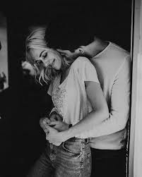 Black And White Photoshoot At Home Black And White In Home Photoshoot Anniversary Session First Home Couples Shoot Doorway Tress Black And White Couples Couples Photoshoot Couples Intimate