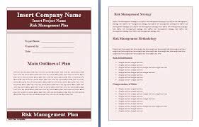 Risk Management Plan Templates 12 Free Word Excel Pdf Samples Formats Examples Forms