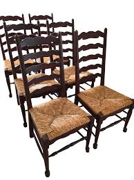 English Styled Ladder Back Side Chairs Set Of 6 Chair Side Chairs Dining Chairs