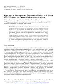 The occupational safety and health act 1994 or act 514 provides the legislative framework for the safety, health and welfare among all did you know that the first job relating to occupational safety in malaysia was established in 1878 when mr william givan was appointed as machinery inspector? Https Www E3s Conferences Org Articles E3sconf Pdf 2014 02 E3sconf Etsdc2014 01019 Pdf
