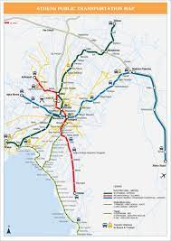 Line 1 opened as a conventional steam railway in 1869 and electrified in 1904. Athens Urban Transportation Network Map Pdf File Download A Printable Image File English Version Official Website Link Athens Met Athens Metro Metro Map Athens