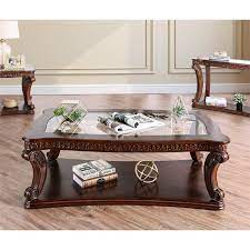 Coffee & end table set. Furniture Of America Gabriel Wood Open Shelf Coffee Table In Dark Oak Walmart Com Walmart Com