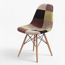 Set Of 2 Multi Color Modern Style Patchwork Upholstered Armchair Dining Chair Wooden Leg Dini Modern Wood Dining Chair Side Chairs Dining Upholstered Arm Chair