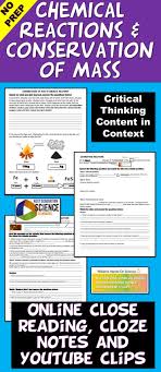Chemical Reactions And Conservation Of Mass Conservation Of Mass Online Teaching Resources Chemical Reactions