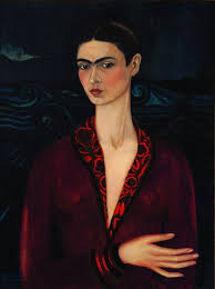 Frida Kahlo Self Portrait In A Velvet Dress 1926 Masterpiece Reproduction Kahlo Paintings Frida Kahlo Art Frida Kahlo Paintings