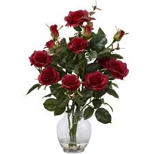 These silk floral arrangements will add a lively touch to your home. Nearly Natural 1279 Hibiscus W Fluted Vase Silk Flower Arrangement Home Decor Flowers
