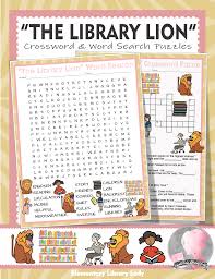 Library Lion Activities Knudsen Crossword Puzzle And Word Searches Fun Learning Library Crossword Puzzle