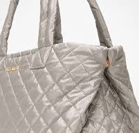 MZ Wallace Sable Pearl Gray Metallic Medium Metro City Tote ...