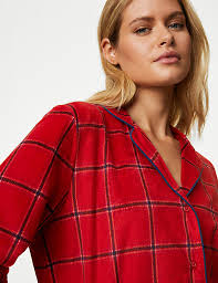 Tartan Winceyette Pyjamas M&amp;s Tartan Ladies Marks And Spencer Pyjamas  Women Checked Regular Fit