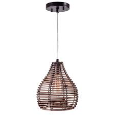 Hailey 1 Light Natural Rattan Mini Pendant Mb11875 The Home Depot