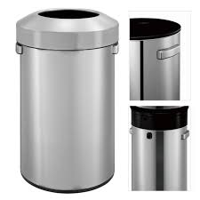 Texas Ragtime 60l 16gal Urban Commercial Open Top Trash Can Stainless Steel With Plastic Liner Trash Can Plastic Liner Kitchen Trash Cans