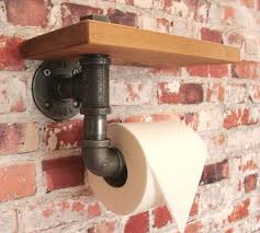 wc rol houder met plank industriele ijzeren waterpijp etsy toilet roll holder toilet water pipes