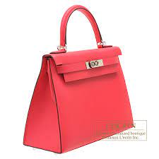Hermes Kelly Bag 28 Sellier Rose Extreme Epsom Leather Silver Hardware L Ecrin Boutique Tokyo