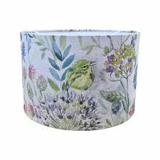 Drum Lampshade Morning Chorus Voyage Handmade Table Lamp Ceiling Light  Shade Floral Bird Fabric 15cm 40cm