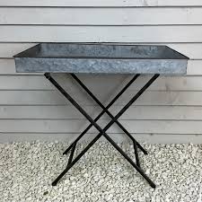 Industrial Galvanised Metal Tray Table Galvanized Metal Trays Tray Table Unique Bedside Tables