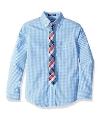 Izod Blue White Gingham Button Up Plaid Tie Boys Zulily
