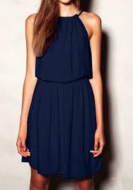 Navy Pleated Flowy Dress Lookbook Store Mini Dress Fashion Casual Dresses Fashion