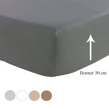 Drap housse 140x200 bonnet 30 cm percale de coton description. Drap Housse Satin De Coton 240 Fils Cm2 Bonnet 30 Cm