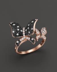 Maybe you would like to learn more about one of these? Bloomingdale S Black And White Diamond Butterfly Statement Ring In 14k Rose Gold Lyst