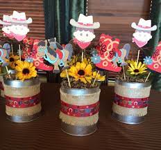 Western theme baby shower decorations. Cowboy Birthday Centerpieces Cowboy Baby Shower Theme Rodeo Baby Shower Cowboy Baby Shower