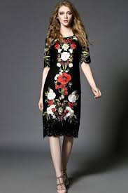 Embroidered Floral Lace Dress Womens Black Lace Dress Red Lace Dress Ladies Mini Dresses