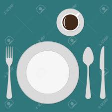 Fish knife and fish fork Plate Knife Fork Spoon And Cup Top View Of Table Setting Royalty Free Cliparts Vectors And Stock Illustration Image 112344200