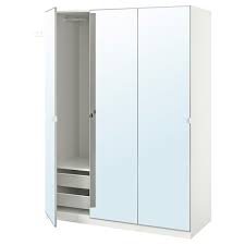 Part 1 ikea pax wardrobe frames joining together and putting the bottom and top ra. Pax Vikedal Wardrobe Combination White Mirror Glass 150x60x201 Cm Ikea