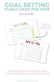 At flashcardsforkindergarten.com we provide free printable flashcards & posters for kindergarten, homeschool and preschool teachers. Goal Setting For Kids Free Printable Punch Cards