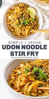 Vegan Udon Noodle Cabbage Stir Fry This Savory Vegan Recipe Vegan Udon Vegetarian Recipes Vegan Dinner Recipes