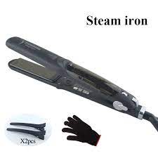Steam Function Flat Iron Tourmaline Ceramic Vapor Professional Hair Straightener S Professional Hair Straightener Professional Hairstyles Hair Care And Styling