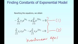 Nonlinear Regression With Transformed Data Exponential Model Youtube