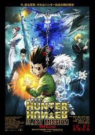 Hunter x hunter (2011) is set in a world where hunters exist to perform all manner of dangerous tasks like capturing criminals and bravely searching for lost treasures in uncharted territories. Hunter Hunter The Last Mission Wikipedia