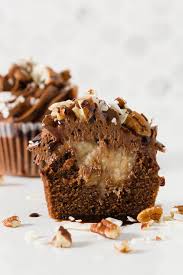 German chocolate cake is southern baking at its best. German Chocolate Cupcakes Filled With German Chocolate Frosting