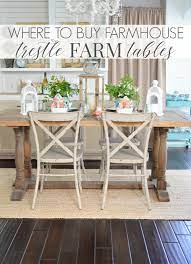 Dining table can be made to any length, width or height and are available in both traditional and reclaimed woods. Where To Buy A Farmhouse Trestle Style Farm Table Fox Hollow Cottage