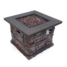 Because this is a cinder block fire pit, it allows you to add more support for the fire and additional smoke removal. Noble House Dakota 32 In X 24 In Square Mgo Propane Fire Pit In Natural Stone 39353 The Home Depot