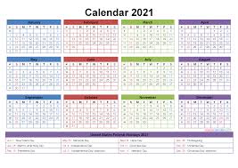 Download 2021 calendar printable with holidays, hd desktop wallpapers 2021 vertical calendar: 2021 Calendar With Holidays Printable Word Pdf