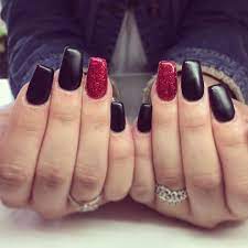 Matt Black Red Sparkles Chloeperfect10 Nails Youngnails Acrylic Stiletto Glitter Ynuk Coffin Llandud Red Sparkle Nails Red Nails Sparkle Nails