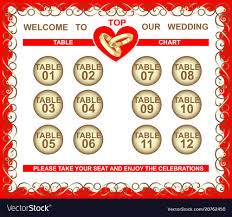 Wedding Frame Seating Plan Table Chart