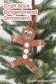 Craft Stick Gingerbread Man Ornament Frugal Fun For Boys And Girls Craft Stick Crafts Christmas Crafts For Kids Crafts