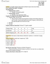 Stat 1100q Lecture Notes Spring 2018 Lecture 1
