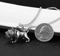 HZMAN Pet Jewelry 3D Bulldog Stainlss Steel Pendant Dog Necklace