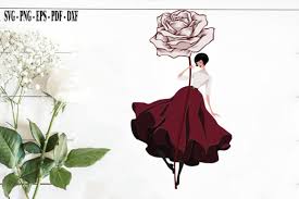 Download Fashion Girl Clipart With Rose Vector Graphic By Hana Design Creative Fabrica PSD Mockup Templates